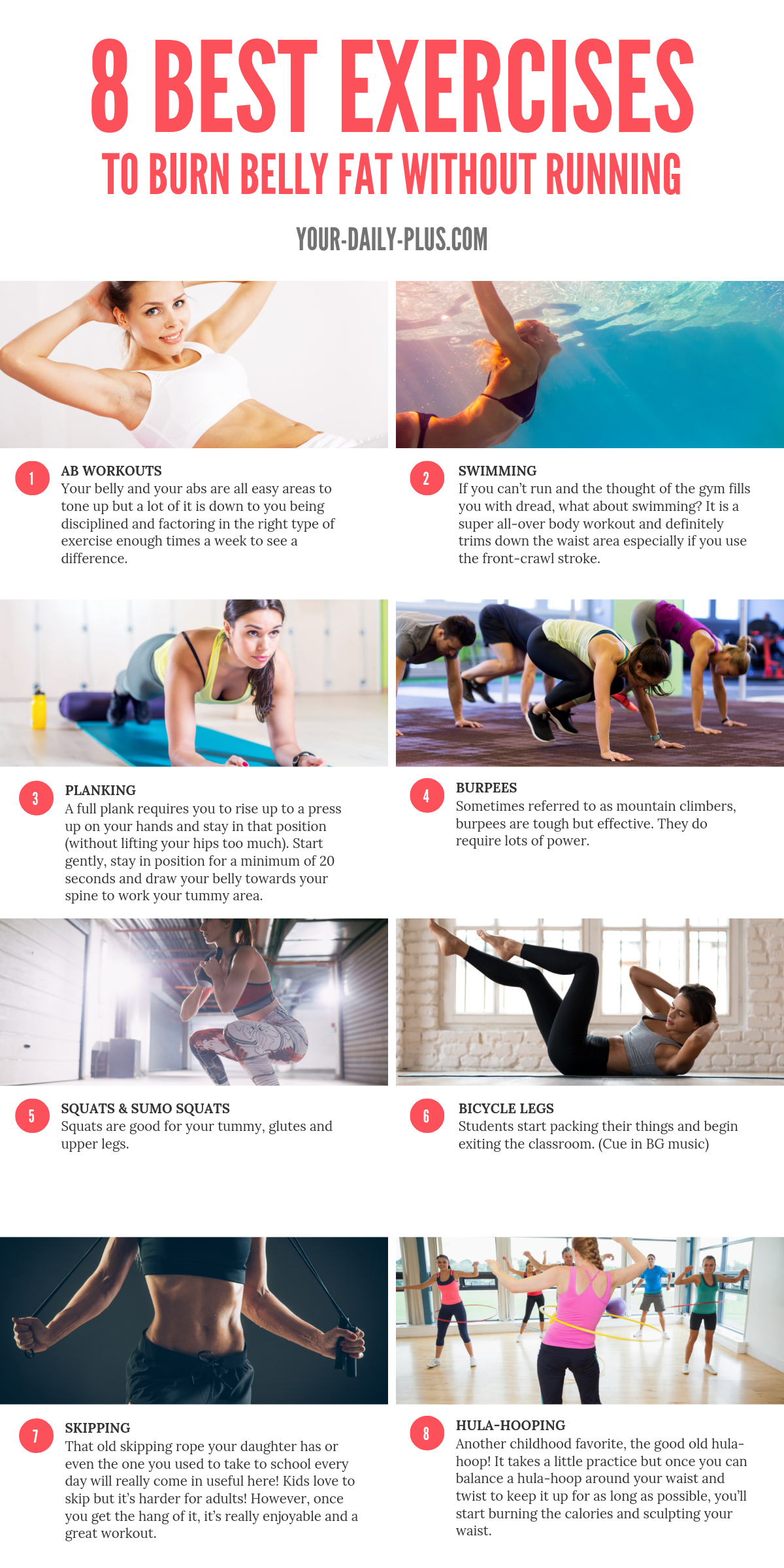 8 Exercises To Burn Belly Fat Without Running or Dieting